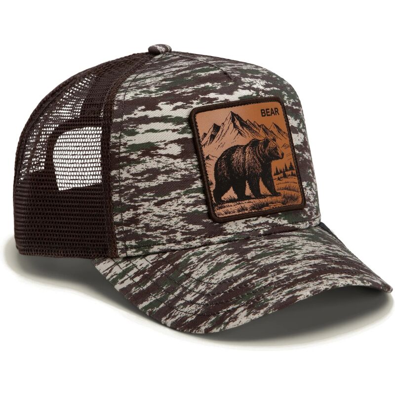 lippikset-kaareva-rekka-maastokuvio-snapback-engraved-bear-camo-glitch-the-farm-goorin-bros