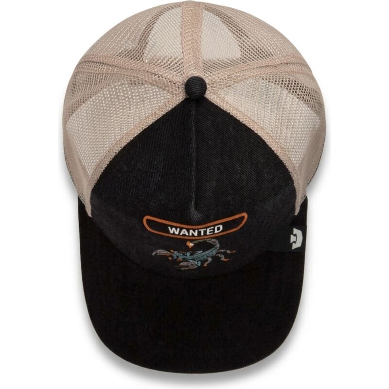 lippikset-kaareva-rekka-musta-snapback-wanted-rocker-denim-after-dark-the-farm-goorin-bros