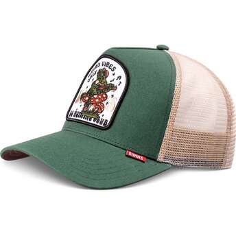Lippikset kaareva rekka vihreä snapback HFT Do Nothing Club Weird Vibes Frog Djinns
