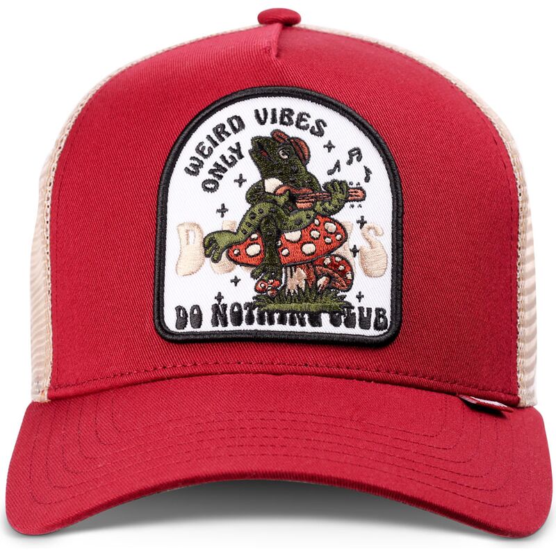 lippikset-kaareva-rekka-punainen-snapback-hft-do-nothing-club-weird-vibes-frog-djinns lippikset-kaareva-rekka-punainen-snapback-hft-do-nothing-club-weird-vibes-frog-djinns