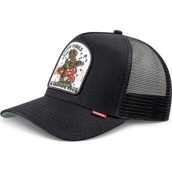 Lippikset kaareva rekka musta snapback HFT Do Nothing Club Weird Vibes Frog Djinns