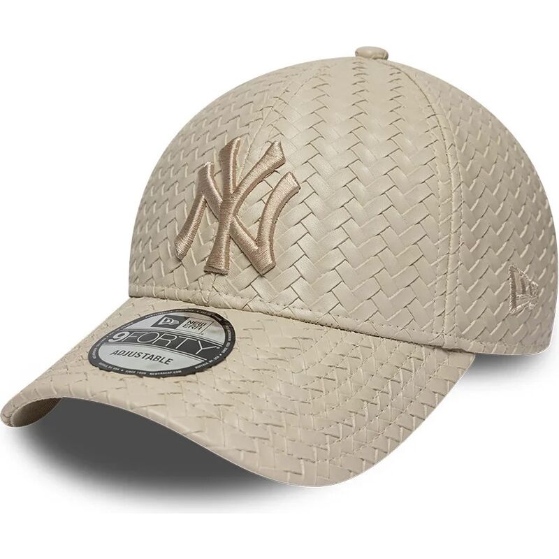 lippikset-kaareva-beige-saadettava-nauha-9forty-pu-weave-new-york-yankees-mlb-new-era