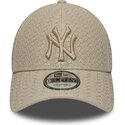 lippikset-kaareva-beige-saadettava-nauha-9forty-pu-weave-new-york-yankees-mlb-new-era