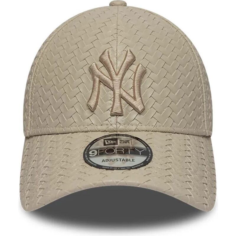 lippikset-kaareva-beige-saadettava-nauha-9forty-pu-weave-new-york-yankees-mlb-new-era