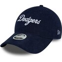 lippikset-kaareva-laivastonsininen-saadettava-nauha-9twenty-cord-script-los-angeles-dodgers-mlb-new-era