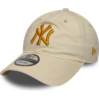 Lippikset kaareva beige säädettävä nauha dorado 9TWENTY League Essential New York Yankees MLB New Era