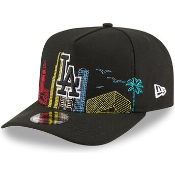 Lippikset kaareva musta snapback 9FIFTY A Frame Precurved Skyline Los Angeles Dodgers MLB New Era