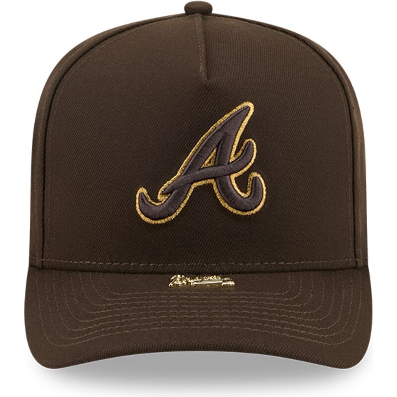 lippikset-kaareva-ruskea-snapback-9fifty-a-frame-precurved-visor-pin-atlanta-braves-mlb-new-era