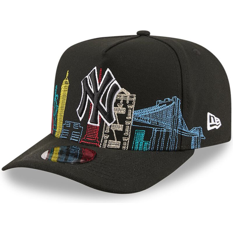 lippikset-kaareva-musta-snapback-9fifty-a-frame-precurved-skyline-new-york-yankees-mlb-new-era