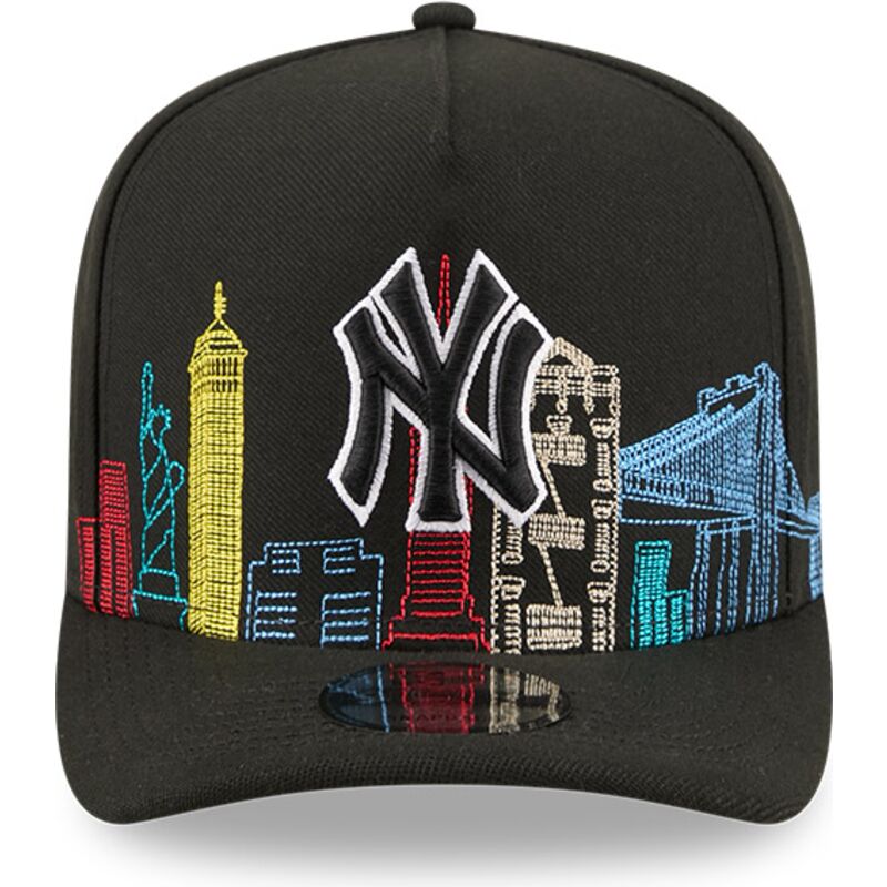 lippikset-kaareva-musta-snapback-9fifty-a-frame-precurved-skyline-new-york-yankees-mlb-new-era