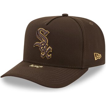 Lippikset kaareva ruskea snapback 9FIFTY A Frame Precurved Visor Pin Chicago White Sox MLB New Era