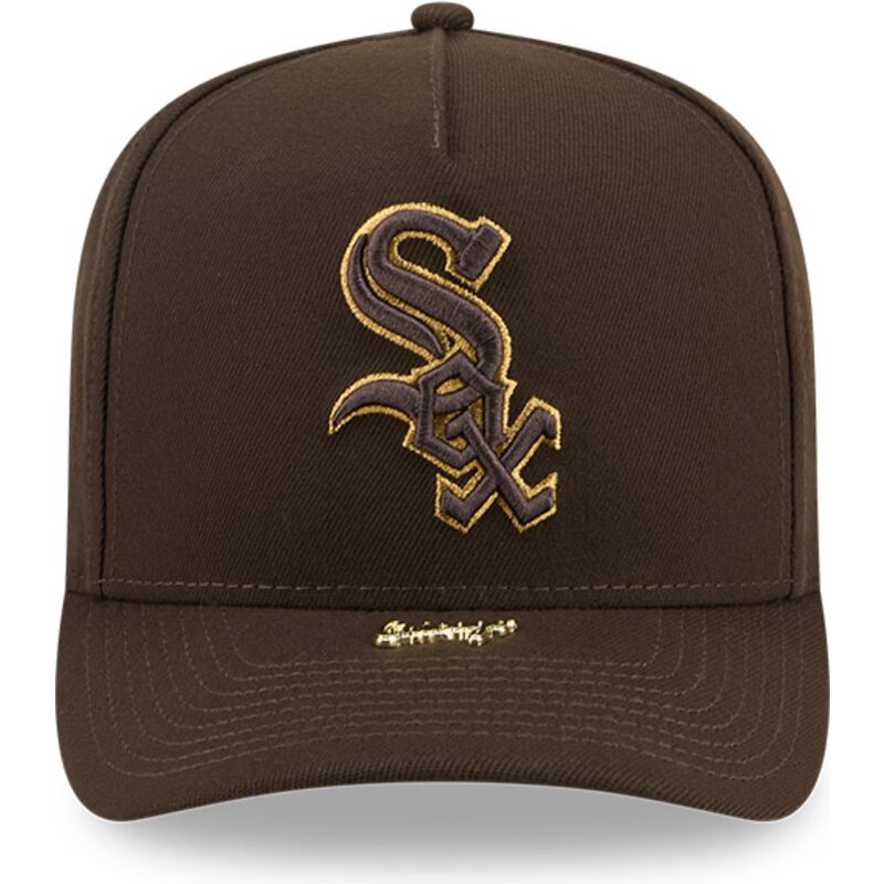 lippikset-kaareva-ruskea-snapback-9fifty-a-frame-precurved-visor-pin-chicago-white-sox-mlb-new-era