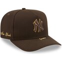 lippikset-kaareva-ruskea-snapback-9fifty-a-frame-precurved-visor-pin-new-york-yankees-mlb-new-era