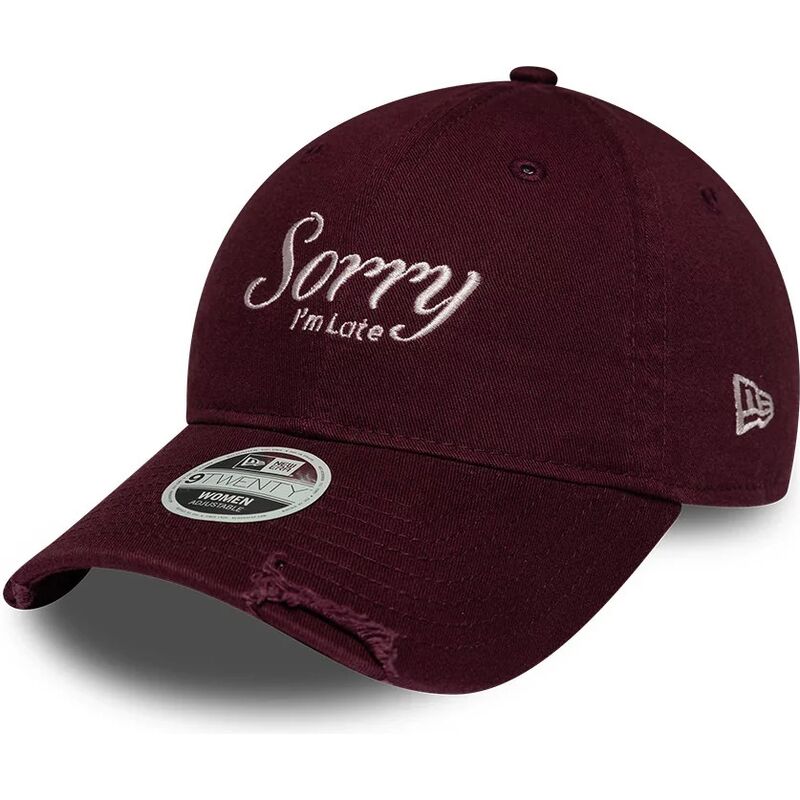 lippikset-kaareva-punainen-saadettava-nauha-9twenty-slogan-sorry-i-m-late-new-era