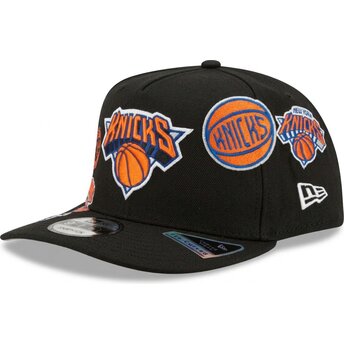 Lippikset kaareva musta snapback 9FIFTY A Frame Precurved Multi Patches New York Knicks NBA New Era