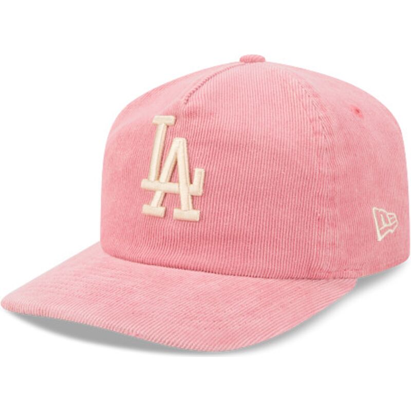 lippikset-kaareva-vaaleanpunainen-saadettava-nauha-19twenty-precurved-corduroy-pastel-los-angeles-dodgers-mlb-new-era
