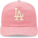 lippikset-kaareva-vaaleanpunainen-saadettava-nauha-19twenty-precurved-corduroy-pastel-los-angeles-dodgers-mlb-new-era
