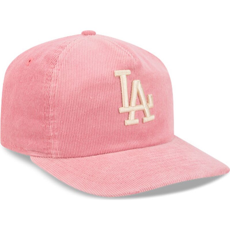 lippikset-kaareva-vaaleanpunainen-saadettava-nauha-19twenty-precurved-corduroy-pastel-los-angeles-dodgers-mlb-new-era