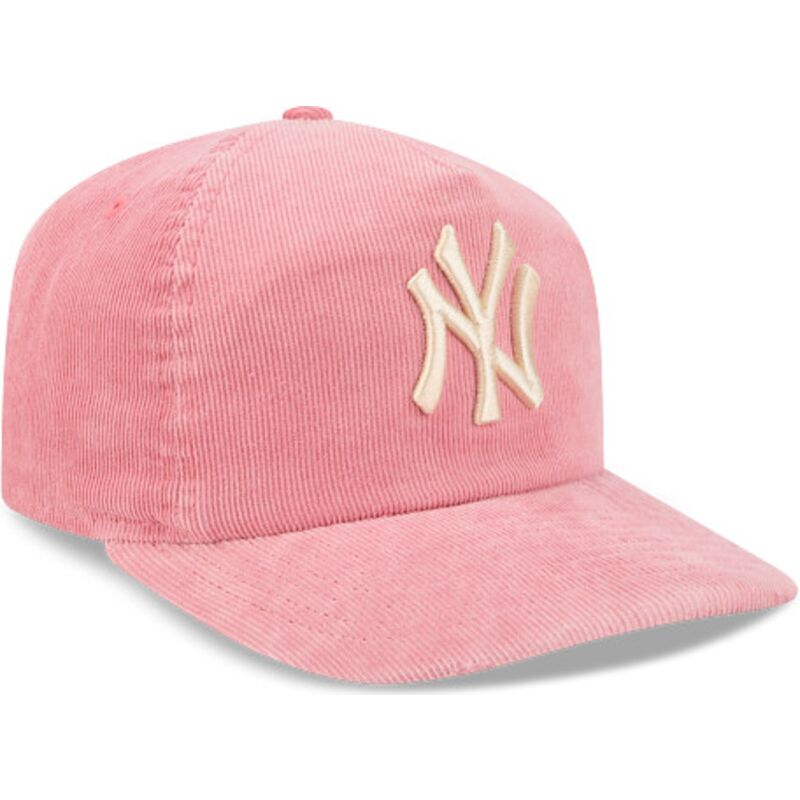 lippikset-kaareva-vaaleanpunainen-saadettava-nauha-19twenty-precurved-corduroy-pastel-new-york-yankees-mlb-new-era