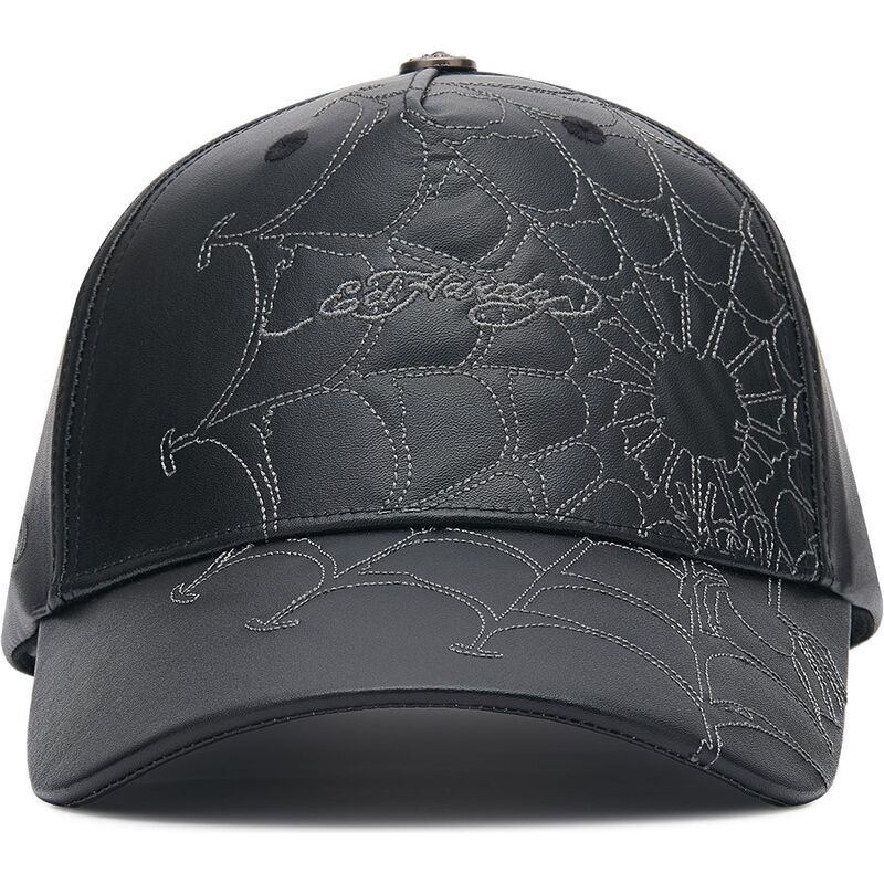 lippikset-kaareva-musta-saadettava-nauha-spiderweb-pu-leather-ed-hardy
