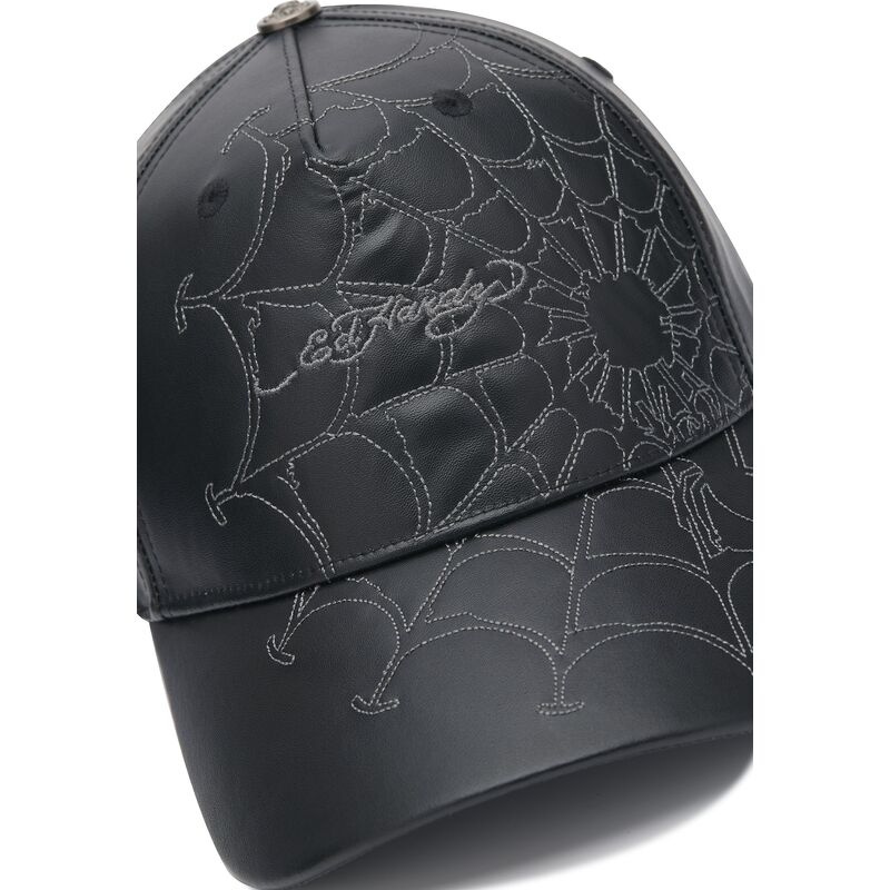 lippikset-kaareva-musta-saadettava-nauha-spiderweb-pu-leather-ed-hardy