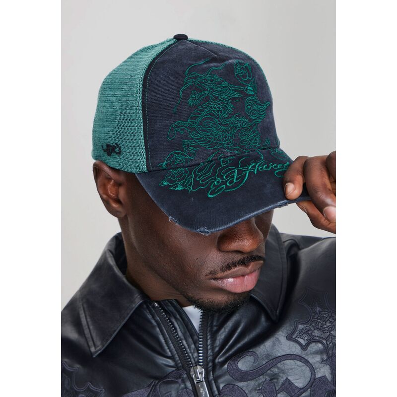lippikset-kaareva-rekka-musta-snapback-outline-distressed-ed-hardy