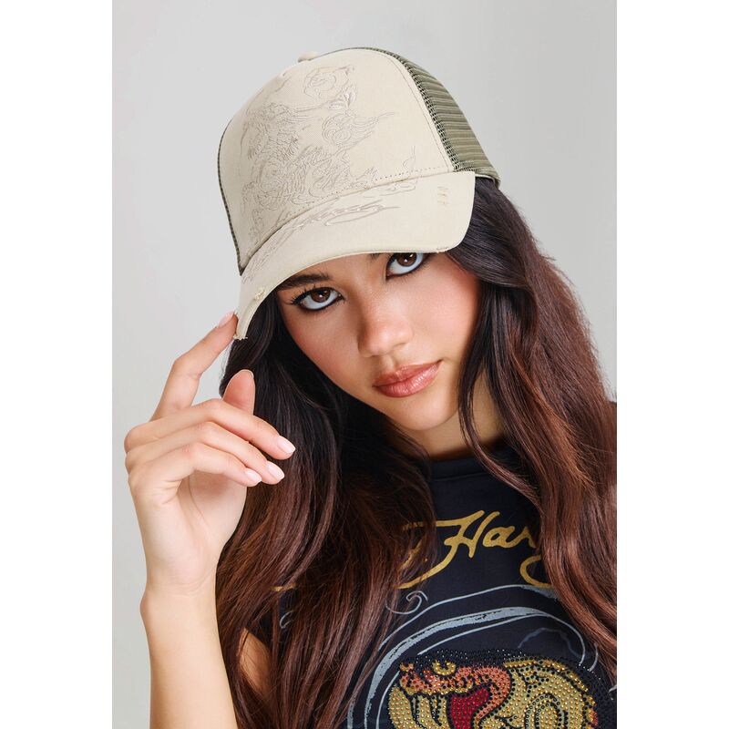 lippikset-kaareva-rekka-khaki-snapback-outline-ed-hardy