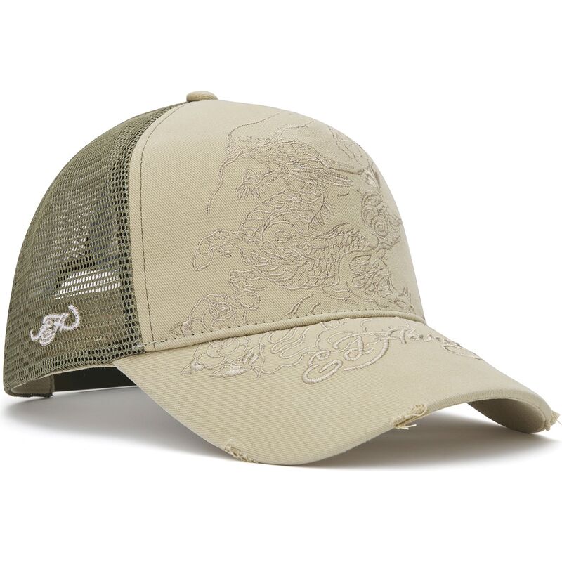 lippikset-kaareva-rekka-khaki-snapback-outline-ed-hardy
