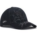 lippikset-kaareva-musta-snapback-spiderweb-ed-hardy