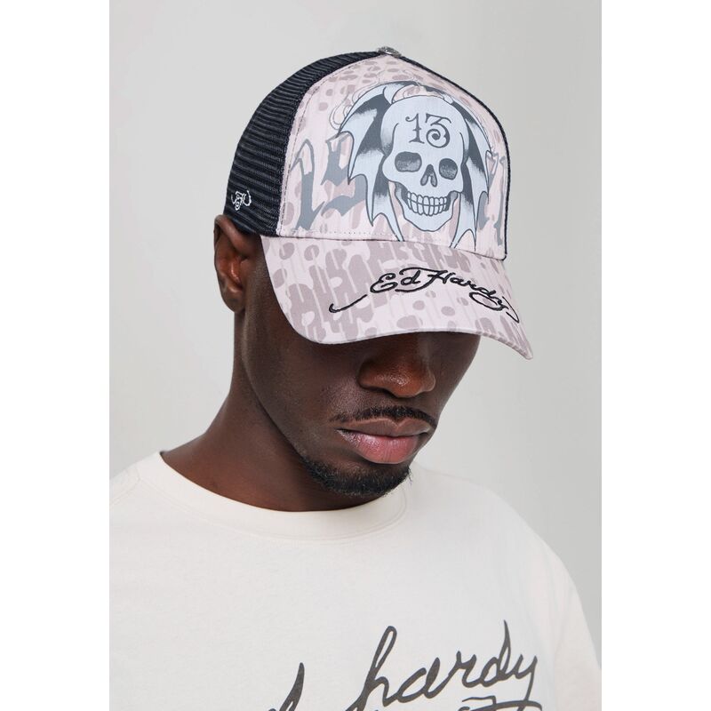 lippikset-kaareva-rekka-harmaa-snapback-13-skull-ed-hardy