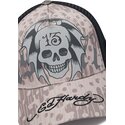 lippikset-kaareva-rekka-harmaa-snapback-13-skull-ed-hardy
