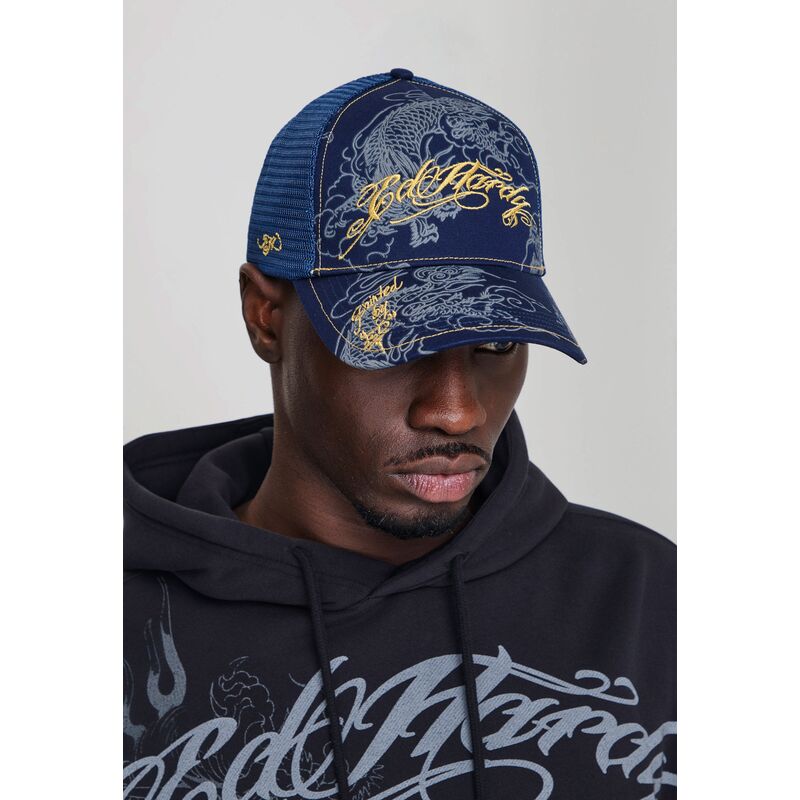 lippikset-kaareva-rekka-laivastonsininen-snapback-outline-dragons-ed-hardy