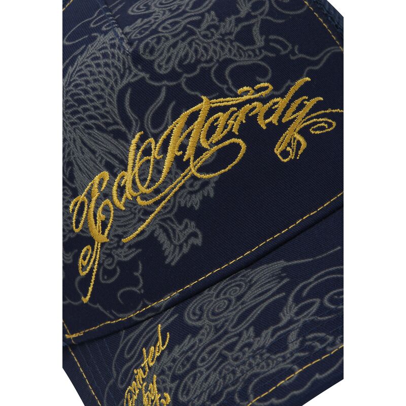 lippikset-kaareva-rekka-laivastonsininen-snapback-outline-dragons-ed-hardy