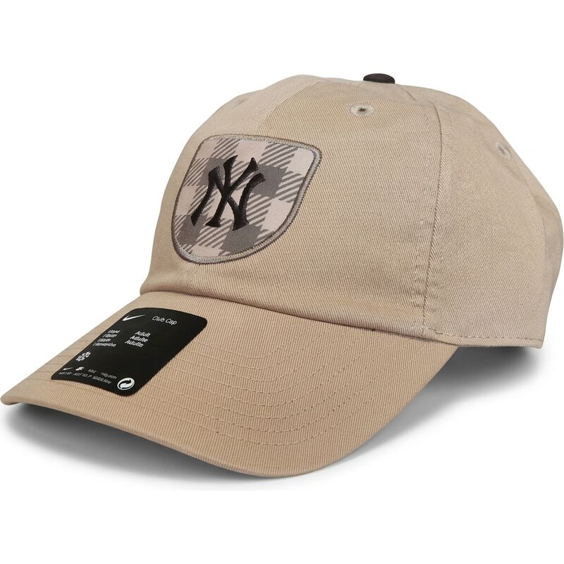 lippikset-kaareva-beige-saadettava-nauha-club-unstructured-organic-cotton-hemp-new-york-yankees-mlb-nike