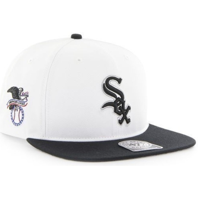 47-brand-flat-brim-side-logo-mlb-chicago-white-sox-smooth-white-snapback-cap