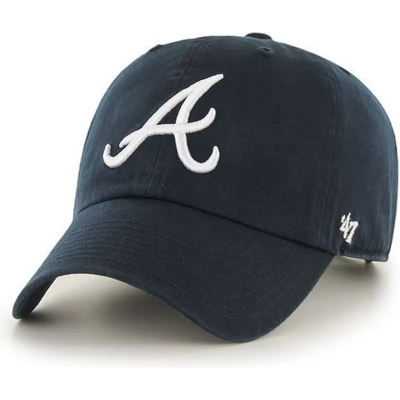 lippikset-kaareva-laivastonsininen-saadettava-nauha-frontal-atlanta-braves-mlb-47-brand