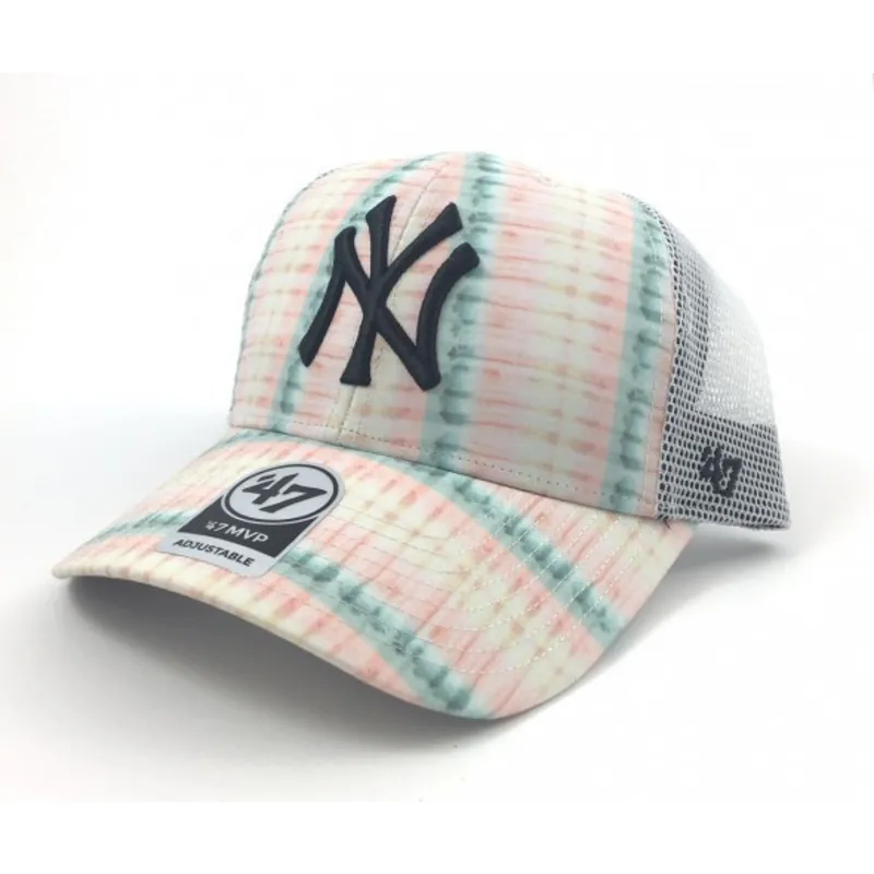lippikset-kaareva-rekka-vaaleanpunainen-snapback-estampado-flores-new-york-yankees-mlb-47-brand