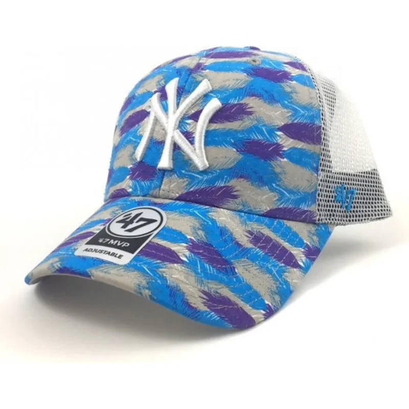 lippikset-kaareva-rekka-sininen-snapback-estampado-hojas-new-york-yankees-mlb-47-brand