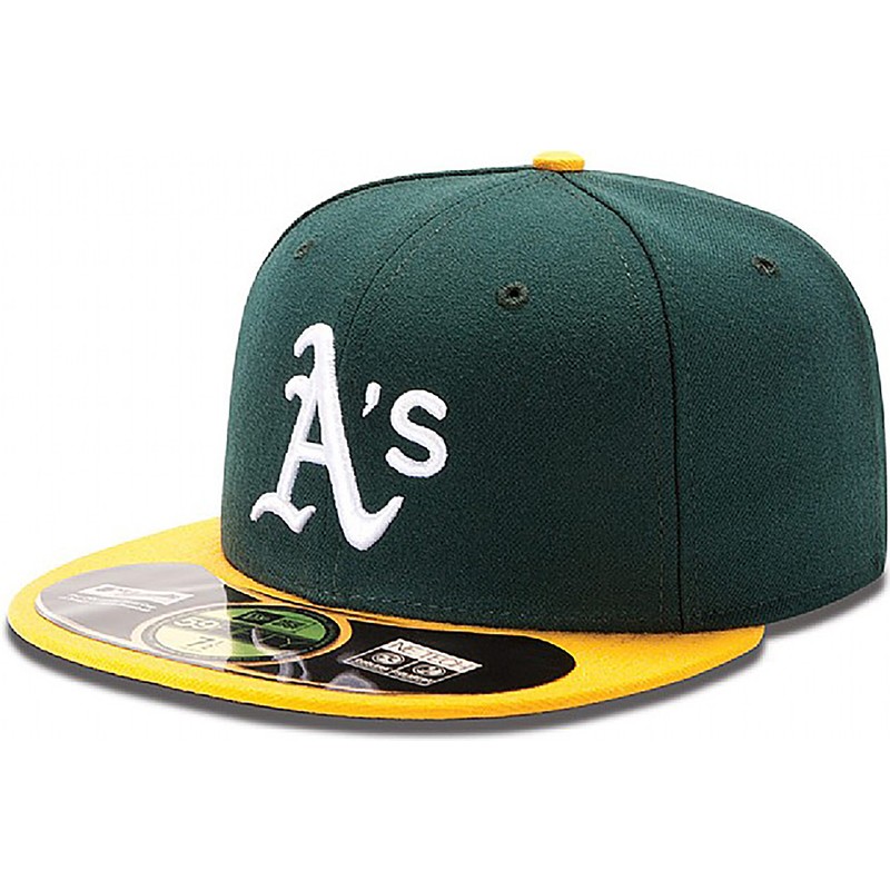 new-era-flat-brim-59fifty-authentic-on-field-oakland-athletics-mlb-green-fitted-cap