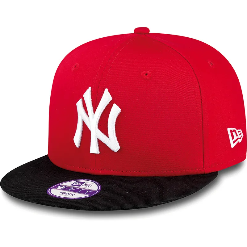lippikset-littea-punainen-snapback-lapsille-9fifty-cotton-block-new-york-yankees-mlb-new-era